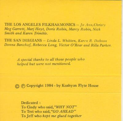 front and inside cover (partial): Friends Of Kushyons Flyte House